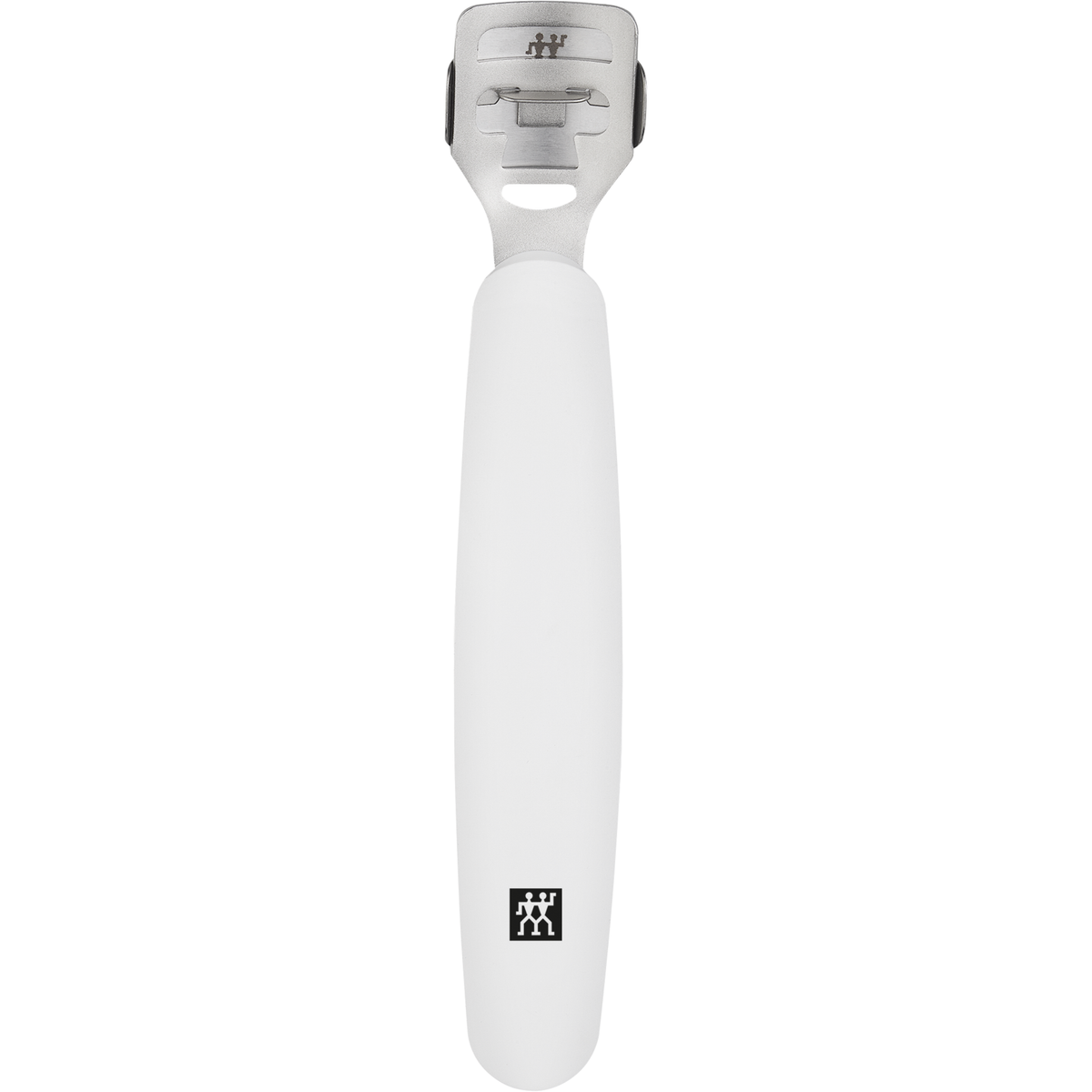 ZWILLING Premium Hornhauthobel in Weiß mit scharfer, auswechselbarer Klinge und integrierter Reinigungsbürste.