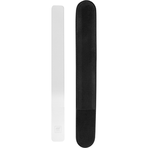 ZWILLING Premium Glas-Nagelbuffer mit feiner Oberfläche zum Glätten und Polieren der Nägel, inklusive Hülle.