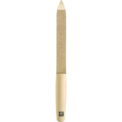 ZWILLING Premium Saphir-Nagelfeile in Gold mit grob-und feinkörnigen Feilenflächen zum Kürzen und Formen inklusive Reinigungsspitze.