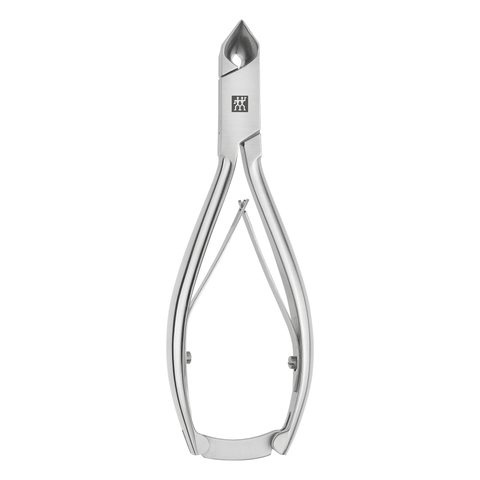 Geschlossene ZWILLING Premium Nagelzange mit Kopfschneider aus rostfreiem Edelstahl, mattiert mit besonders scharfen Schneiden.