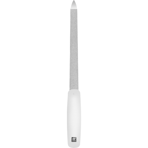 ZWILLING Classic Saphir-Nagelfeile in Weiß mit grob-und feinkörnigen Feilenflächen zum Kürzen und Formen. Länge 160 mm.