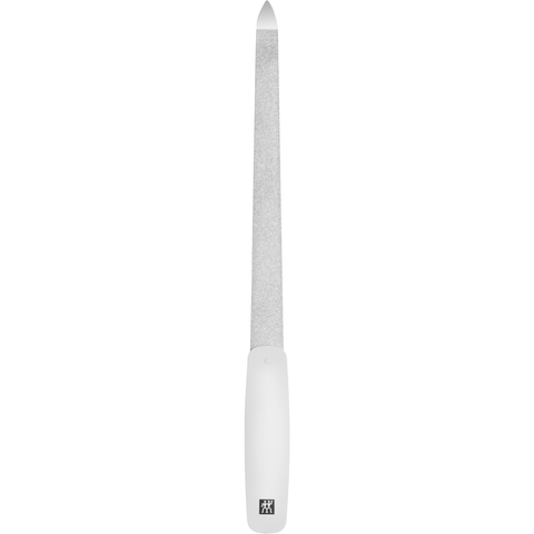 ZWILLING Classic Saphir-Nagelfeile in weiß mit grob-und feinkörnigen Feilenflächen zum Kürzen und Formen. Länge 180 mm.