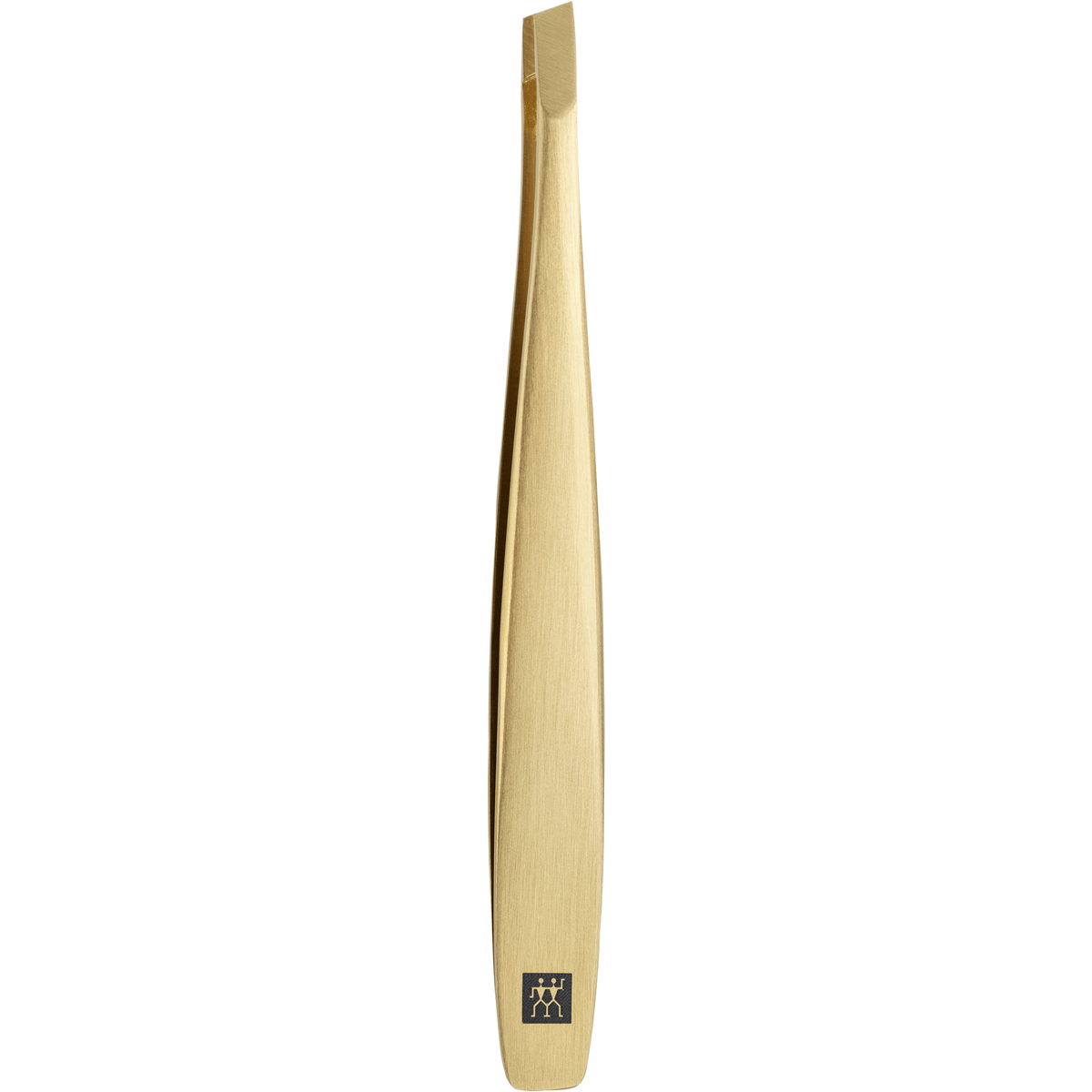 ZWILLING Premium schräge Pinzette in Gold mit handgeschliffenen Spitzen.