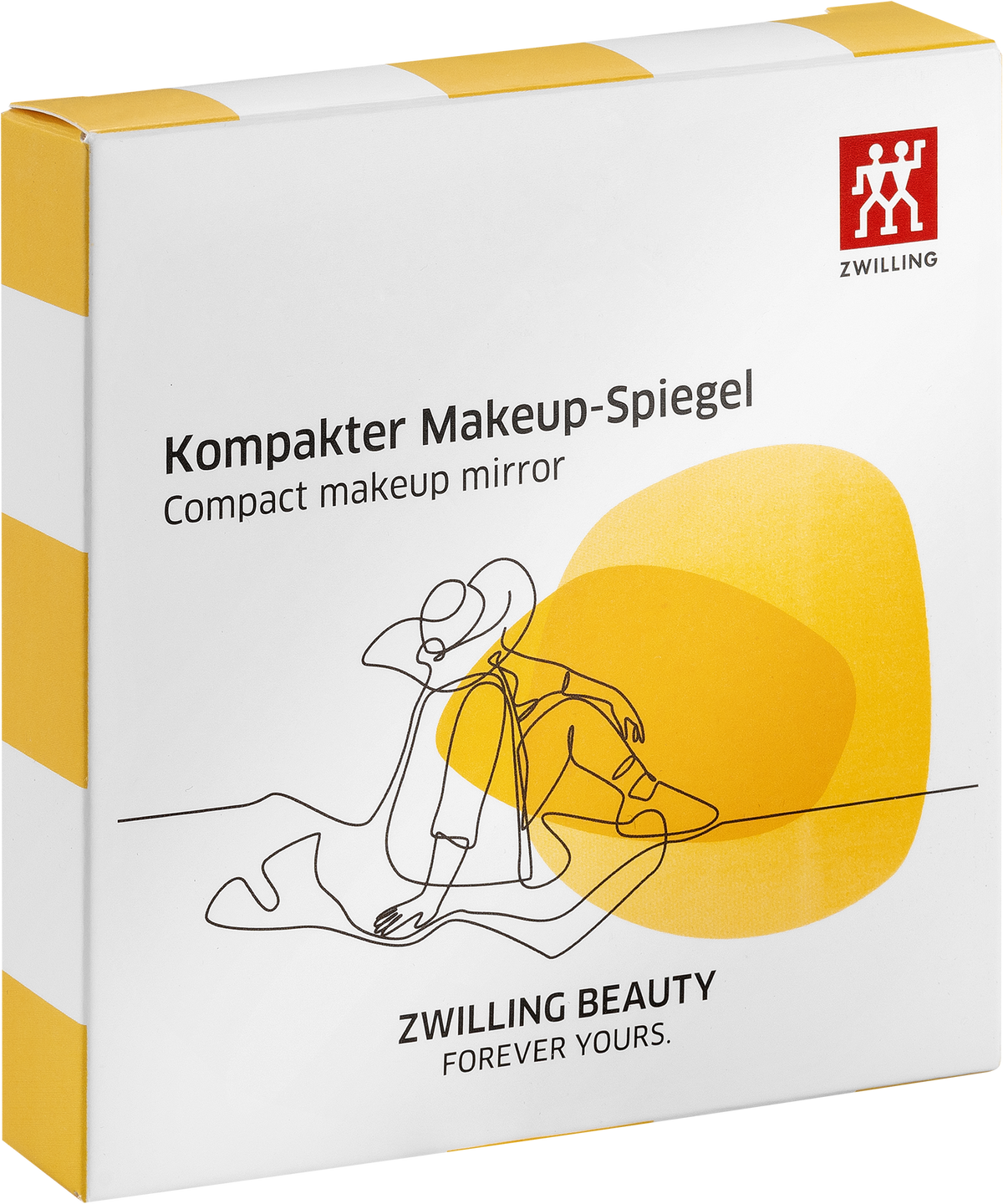 Makeup Spiegel, weiß gelb gestreift