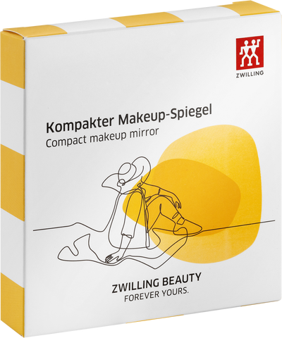 Makeup Spiegel, weiß gelb gestreift